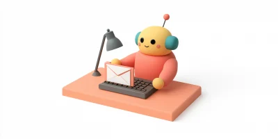 Cute Robot Sending Email