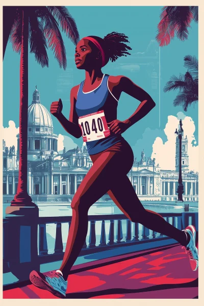 African Woman Runner Poster