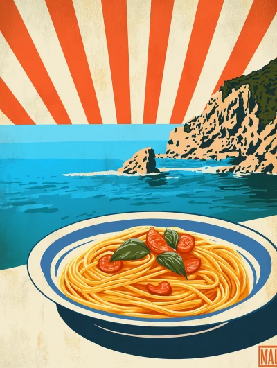 Colorful Spaghetti Illustration