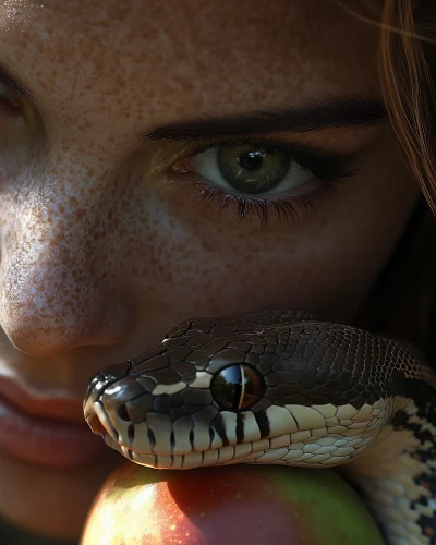 Masculine Woman with Python