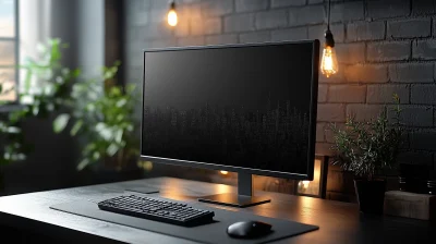 Black Desktop Monitor Mockup