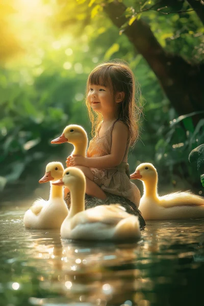 Girl with Ducks