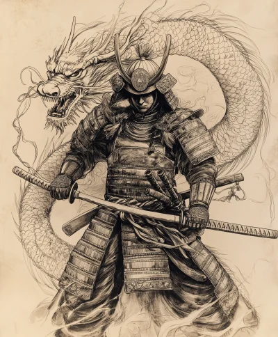 Samurai and Dragon Guardian