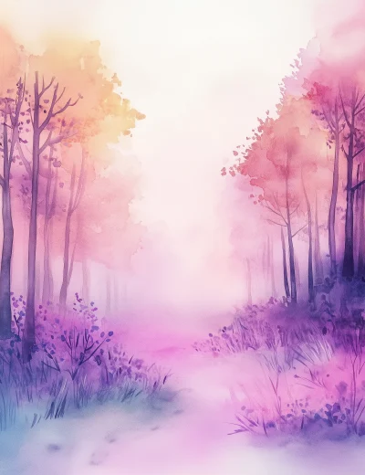 Fantasy Forest Watercolor