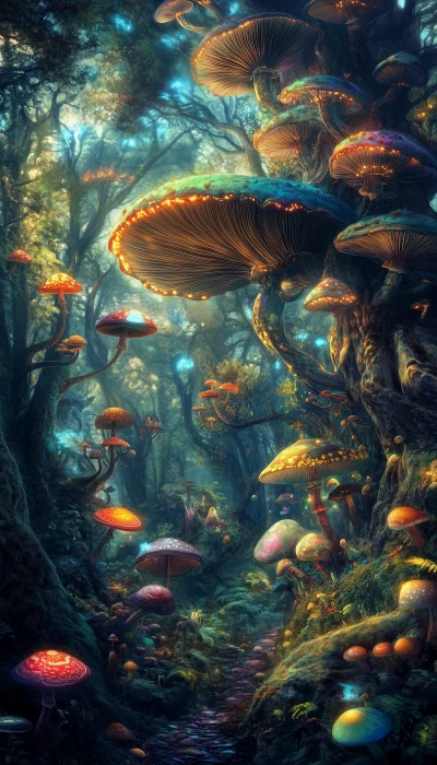 Luminous Mushroom Forest