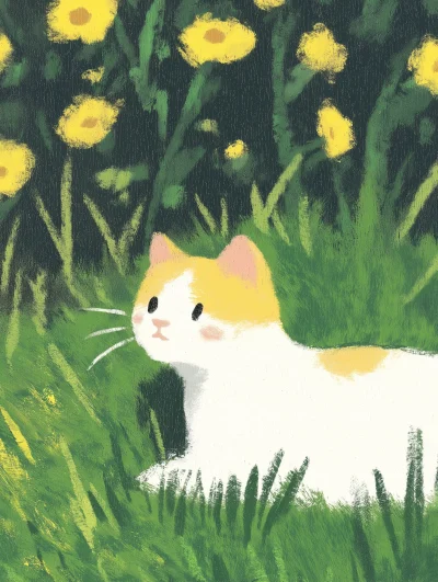 Cute Cat in the Garden