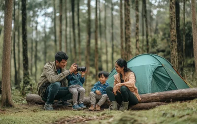 Family Camping in the Mountains