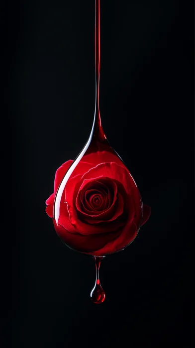 Red Rose in Liquid