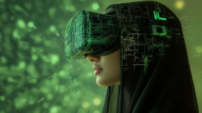 Futuristic Arab Girl with VR Headset