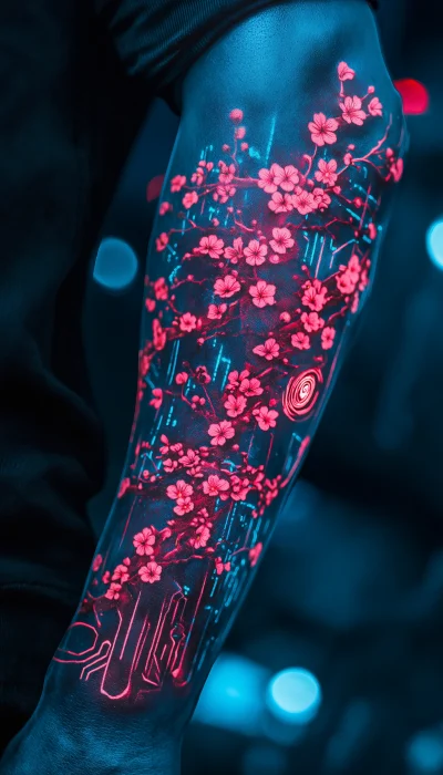 Neon Cyberpunk Tattoo