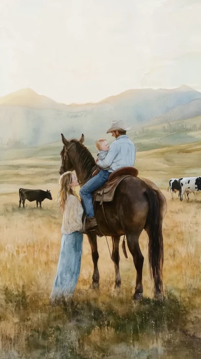 Family in a Rural Field