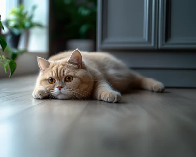 Intrigued British Shorthair Cat