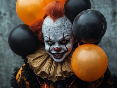 Creepy Clown with Balloons