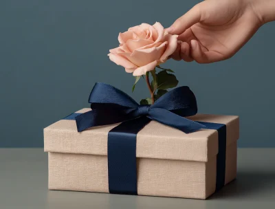 Elegant Gift with Pink Rose