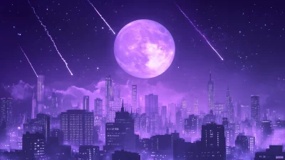 Dreamy Purple Cityscape