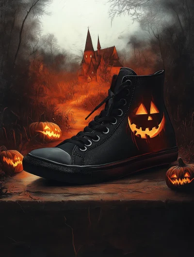 Dramatic Halloween Scene with Shoes