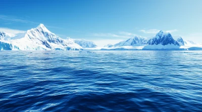 Pristine Ocean and Ice Mountains