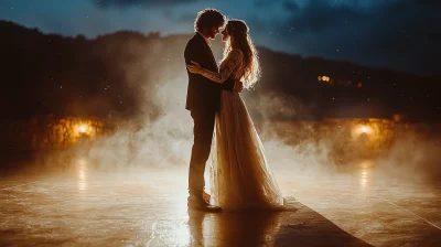 Newlyweds Dancing Under the Stars