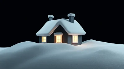 Snowy Cartoon House