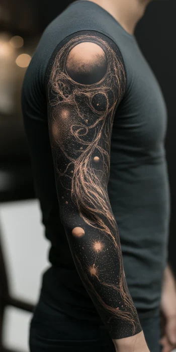 Surreal Space Sleeve Tattoo