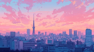 Pastel Dusk Sky in Tokyo