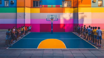 Colorful Basketball Court