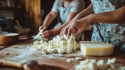 Farm Family Making Cheese