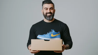 Stylish Fitness Man Unboxing Sneakers