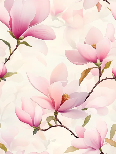 Blooming Magnolia Flowers