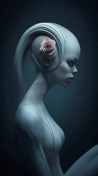 Alien Beauty with Roses