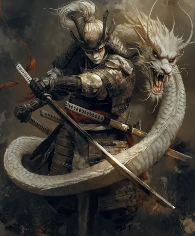 Samurai and Spirit Guardian