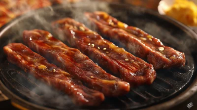 Marinated Beef Cooking