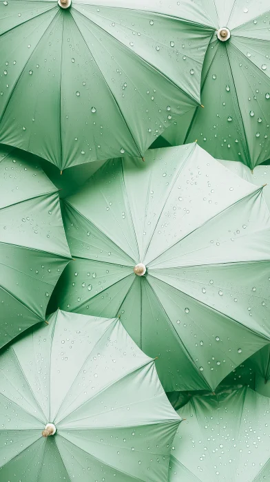 Elegant Pastel Green Umbrellas