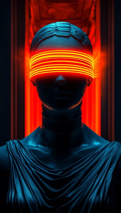 Glowing Visor Statue