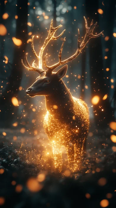 Majestic Animal in Glowing Woods