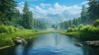 Serene Crystal Landscape