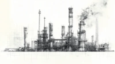 Industrial Landscape Line Drawing