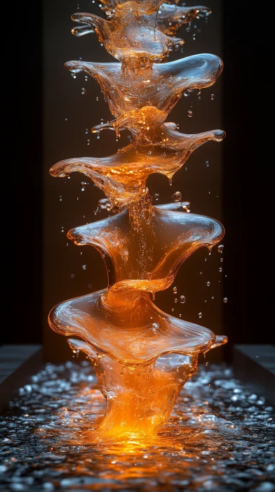 Suspended Molten Glass