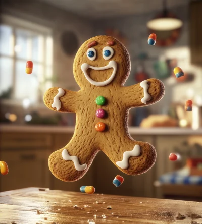 Playful Gingerbread Man