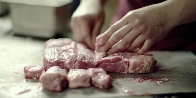 Professional Butcher at Work