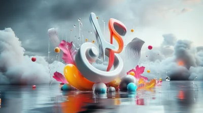 Musical Note Theme Abstract 3D Shapes