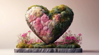 Colorful Heart Sculpture