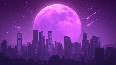 Monochrome Purple Cityscape