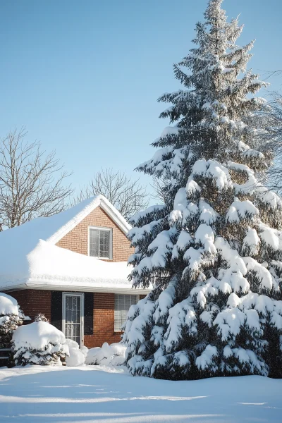 Snowy Suburban Scene