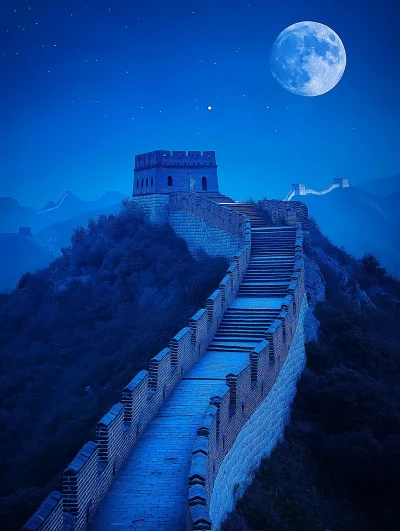 Night Sky Over Great Wall