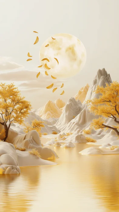 Golden Moonlit Landscape