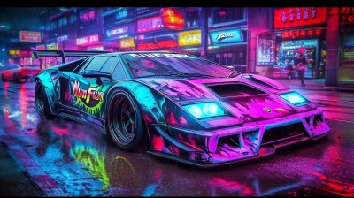 Demonic Cyberpunk Lamborghini