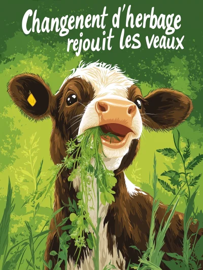 Happy Cow with Text