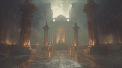 Epic Palace with Statues