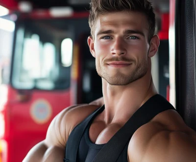 Firefighter Bodybuilder Portrait